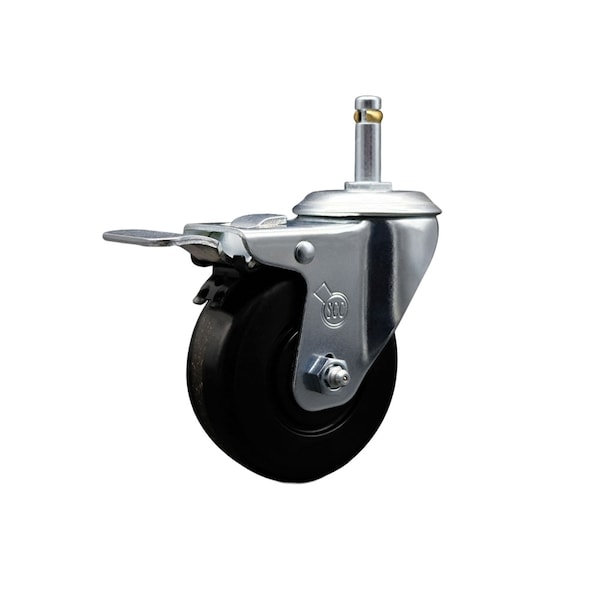3.5'' Phenolic Swivel 7/16'' Grip Ring Stem Caster with Total Lock Brake